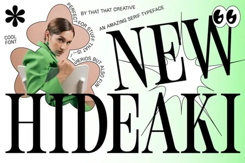 复古霓虹灯创世纪现代衬线英文字体 Hideaki Conde