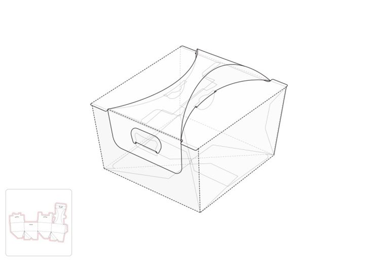四方形礼品包装盒模切图/刀模图EPS源文件