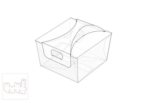 四方形礼品包装盒模切图/刀模图EPS源文件