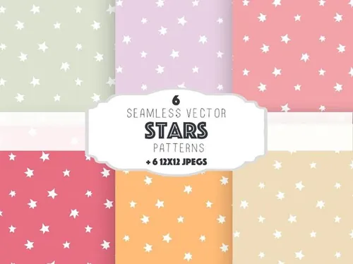 星星图案无缝背景Stars patterns set 2