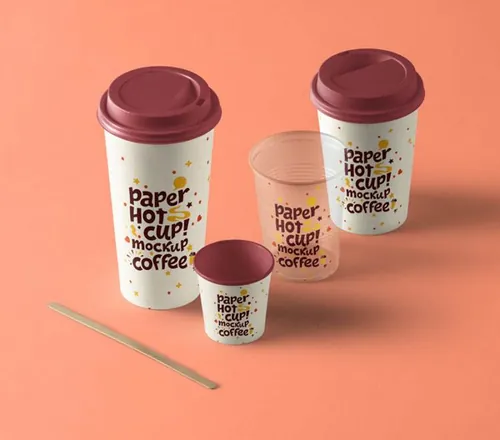 纸杯咖啡热饮杯样机 Psd Paper Hot Cup Template Vol10