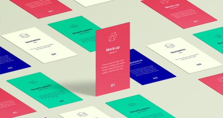 移动端应用程序APP设计PSD贴图模板Perspective App Screens Mock-Up