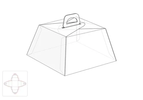 生日蛋糕盒模切图/刀模图EPS源文件
