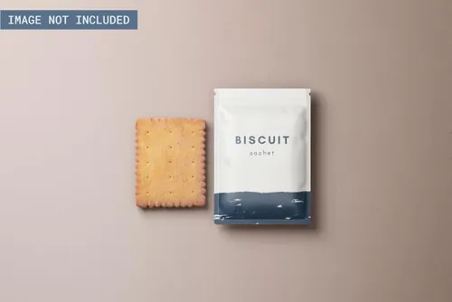 零食小吃饼干塑料袋包装设计提案展示样机模板 Sachet p