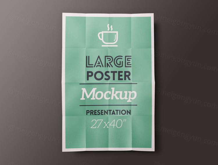折叠海报效果图PSD模板Psd Poster Mockup Presentation