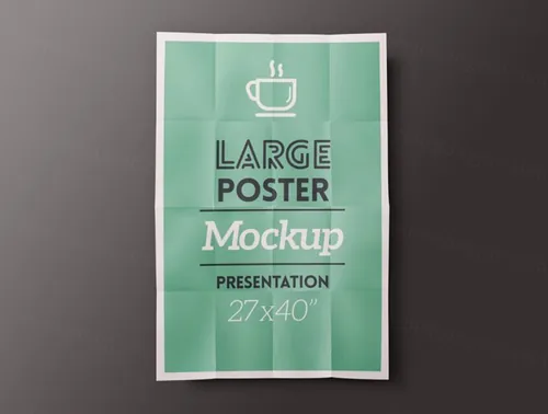 折叠海报效果图PSD模板Psd Poster Mockup Presentation