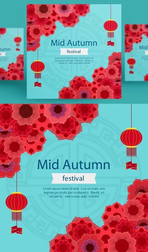 中国传统节日中秋节月亮节日团圆佳节矢量海报设计素材Mid autumn Festival