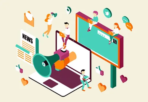 广告企业概念商业等距插图矢量设计素材Business Concepts Isometric