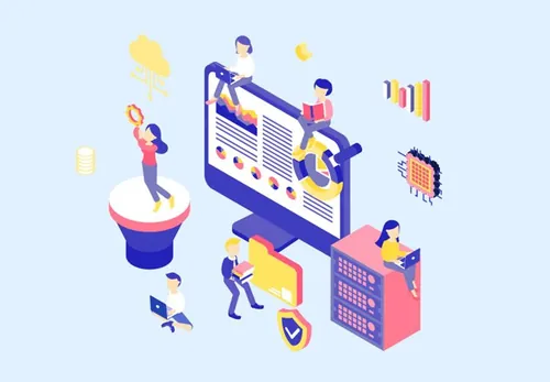 数据分析企业概念商业等距插图矢量设计素材Business Concepts Isometric