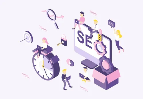 SEO优化企业概念商业等距插图矢量设计素材Business Concepts Isometric