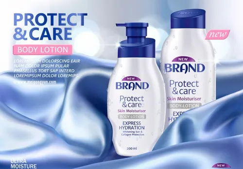 高端洗发水护发素AI矢量海报模板Cosmetic posters template