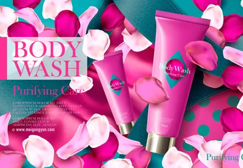 高端洗面奶AI矢量海报模板Cosmetic posters template