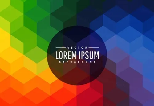 不规则彩色渐变几何抽象图形矢量元素Rainbow Colors Abstract Geometric Shapes Ba...