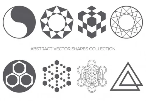 不规则几何抽象图形矢量元素Abstract Vector Shapes Collection