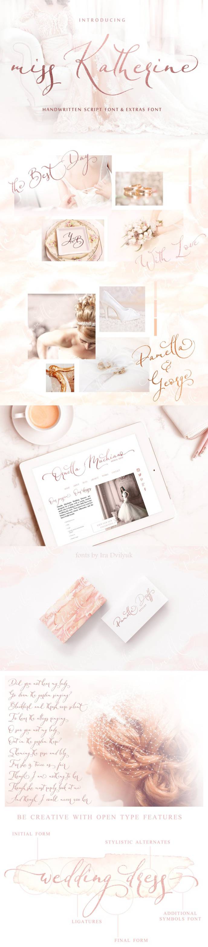 一款优雅高贵的女性化英文字体 Miss Katherine font + Extras  Logo