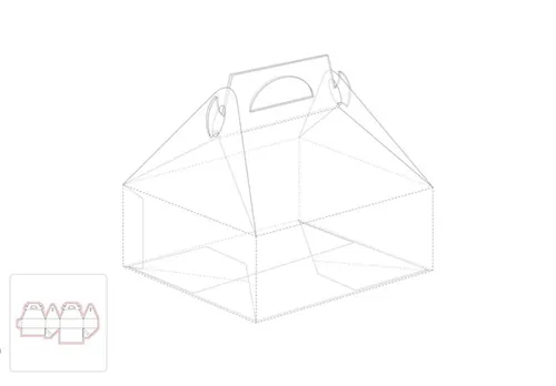 蛋糕盒模切图/刀模图EPS源文件
