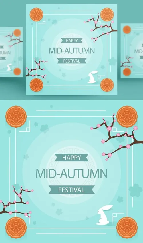 中国传统节日中秋节月亮节日团圆佳节矢量海报设计素材Mid autumn Festival