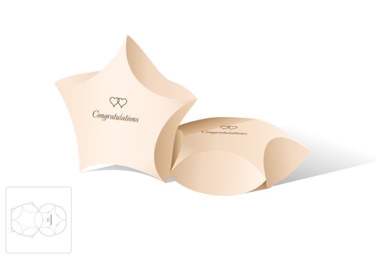 五角星礼品盒模切图/刀模图EPS源文件