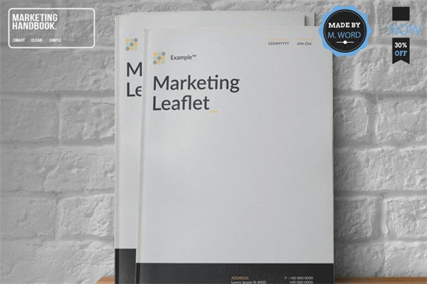 现代风格的简单干净企业画册企业宣传册高端宣传册模板下载  Marketing HandBook Wi...