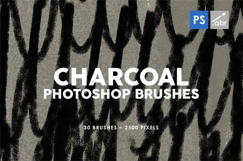 真实质感炭笔PS笔刷素材 Charcoal Texture Photo