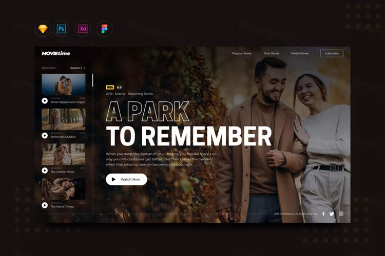 在线电影观看网站设计UI模板