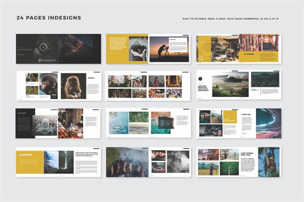 摄影作品集手册画册时尚杂志标书设计模板 photographic portofolio brochure