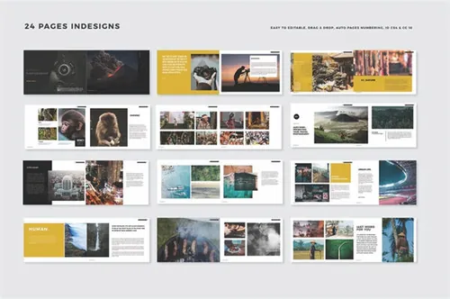 摄影作品集手册画册时尚杂志标书设计模板 photographic portofolio brochure