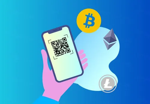 金融财务区块链比特币矢量2D场景插图设计素材Blockchain Cryptocurrency 2D 01