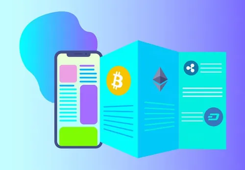 金融财务区块链比特币矢量2D场景插图设计素材Blockchain Cryptocurrency 2D 03