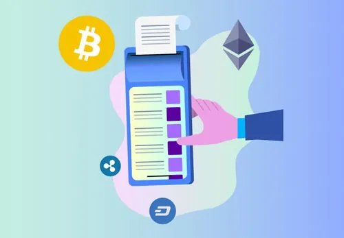 金融财务区块链比特币矢量2D场景插图设计素材Blockchain Cryptocurrency 2D 05