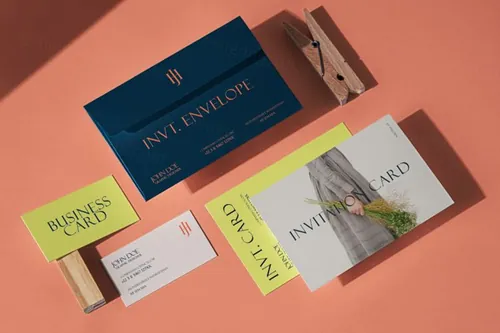 信封名片品牌设计提案场景展示样机PSD模板 Brand Ps