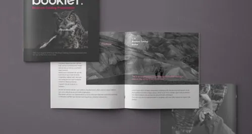 书籍杂志模型PSD贴图模板Square Psd Brochure Mockup