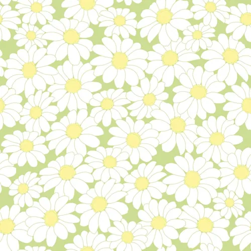 绿色清新柑橘鲜花花卉植物无缝抽象背景矢量设计素材Camomiles