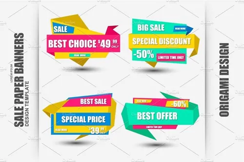 销售纸横幅Set of Sale Paper Banners