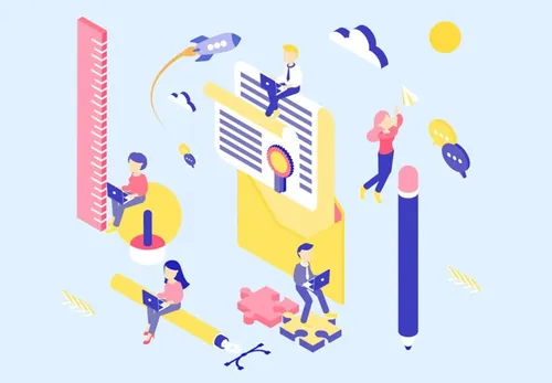 工作电脑启动概念等距插图矢量设计素材Startup Concepts Isometric