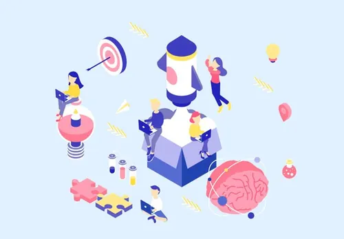 创造过程启动概念等距插图矢量设计素材Startup Concepts Isometric