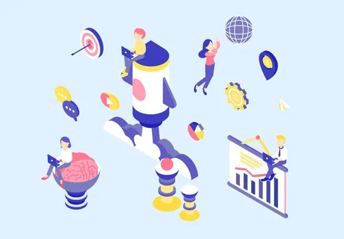 创业公司启动概念等距插图矢量设计素材Startup Concepts Isometric