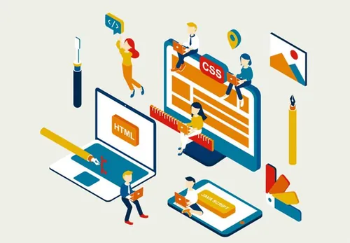 网站开发项目启动概念等距插图矢量设计素材Startup Concepts Isometric