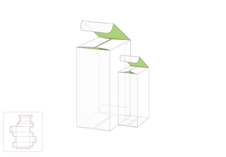 自拍杆包装盒模切图/刀模图EPS源文件