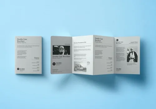 双门折叠风格小册子PSD模板Psd Double Gate Fold Brochure