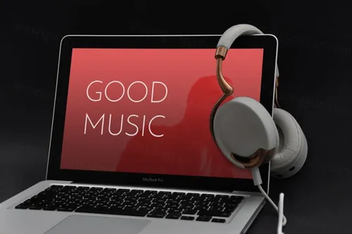 音乐主题耳机音箱电脑显示设备贴图PSD样机模型Good Music Inc 07