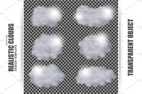 云彩传染媒介Realistic transparent clouds