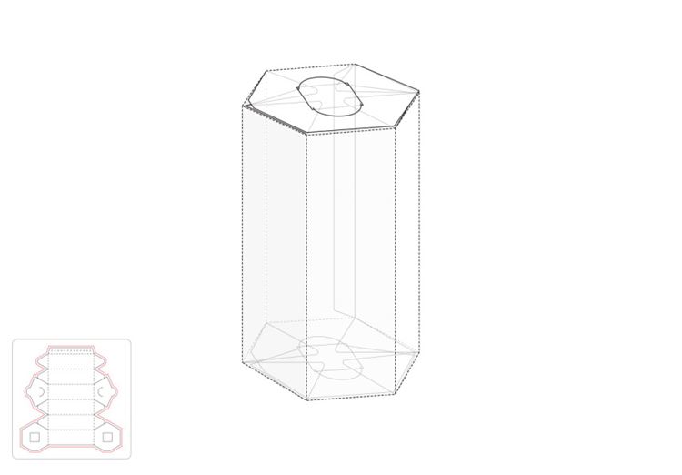 圆柱体包装盒模切图/刀模图EPS源文件