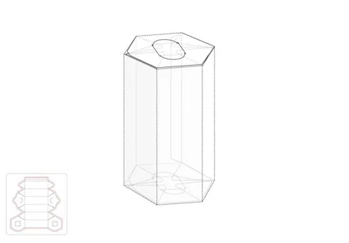 圆柱体包装盒模切图/刀模图EPS源文件