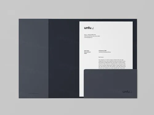 办公文具用品VI样机模板 Branding Folder Mockup