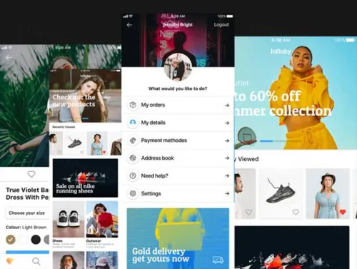 时尚电子商务在线购物平台移动手机APP UI工具包Infinity Ecomme
