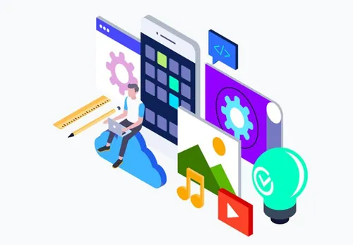 技术工作行业应用程序开发等距概念矢量插图设计素材Tech Jobs Isometric