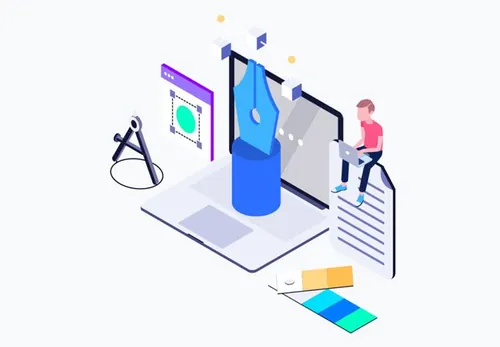 技术工作行业平面设计等距概念矢量插图设计素材Tech Jobs Isometric