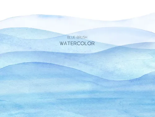 Blue Brush Watercolor 蓝色大海抽象水纹笔触素材 ti246a6408