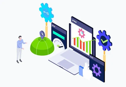 技术工作行业搜索引擎优化等距概念矢量插图设计素材Tech Jobs Isometric